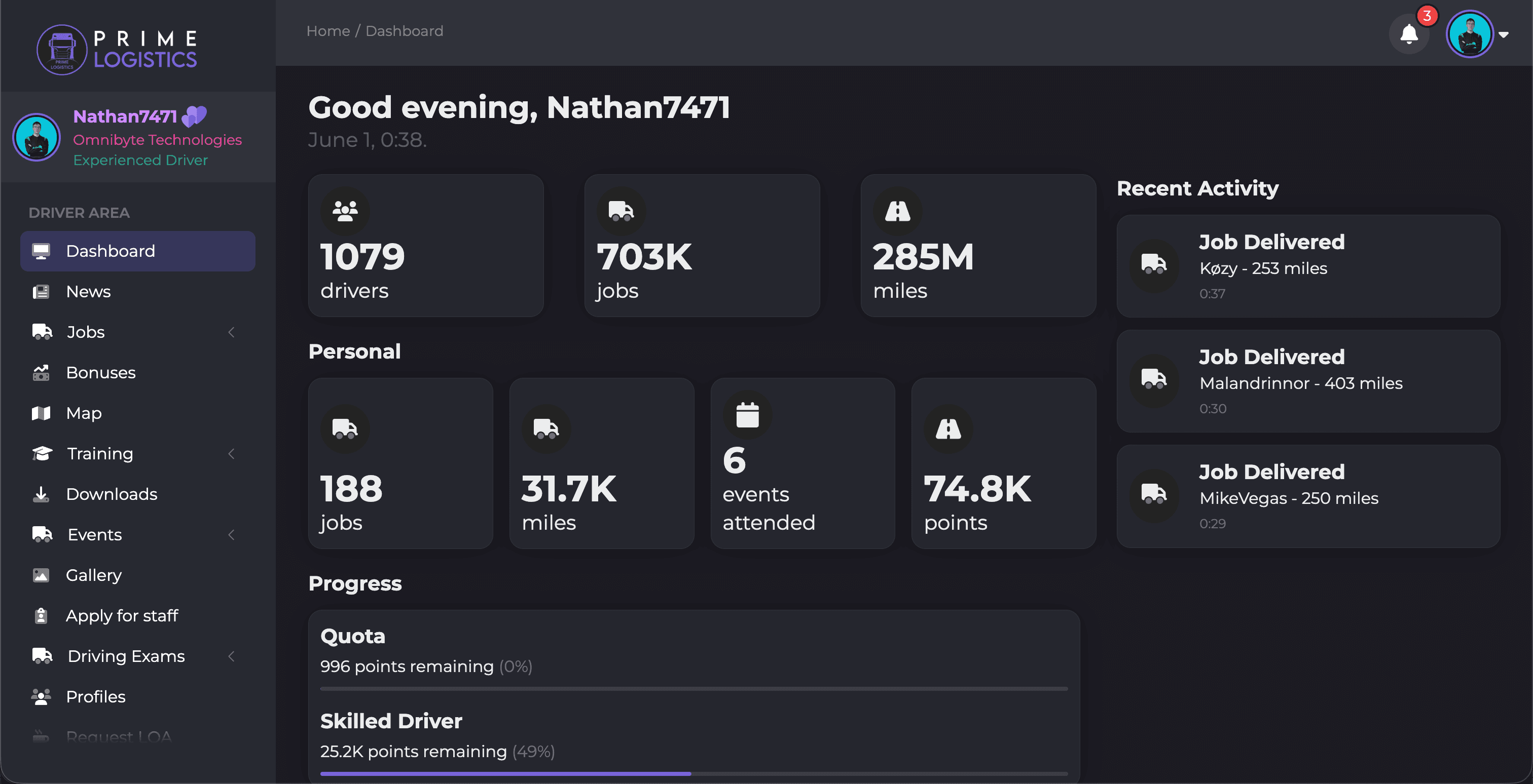 Prime Logistics product screenshot